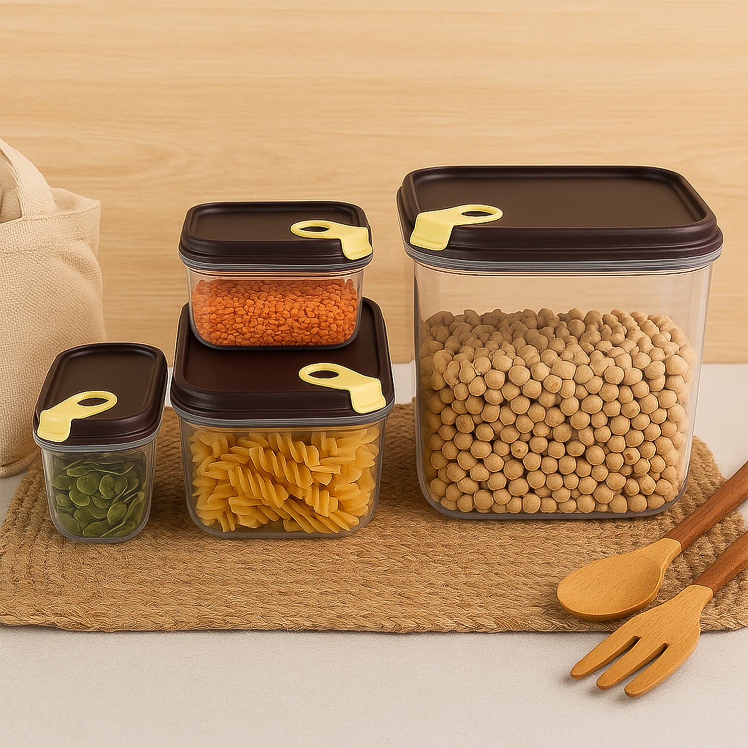 Ritu Push N Lock Airtight Food Storage Container Set (4 Pc) Ritu Push N Lock Airtight Food Storage Container Set (4 Pc)